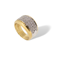 Anello da donna in oro giallo 18 kt con pavé di diamanti naturali G VS – 12.60 g – 0.76 ct – Idee Preziose dal 1987 - IP.AK18M/22D